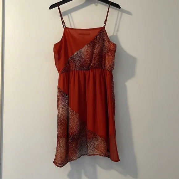 Orange Patterned Mini Dress - Picture 2 of 3